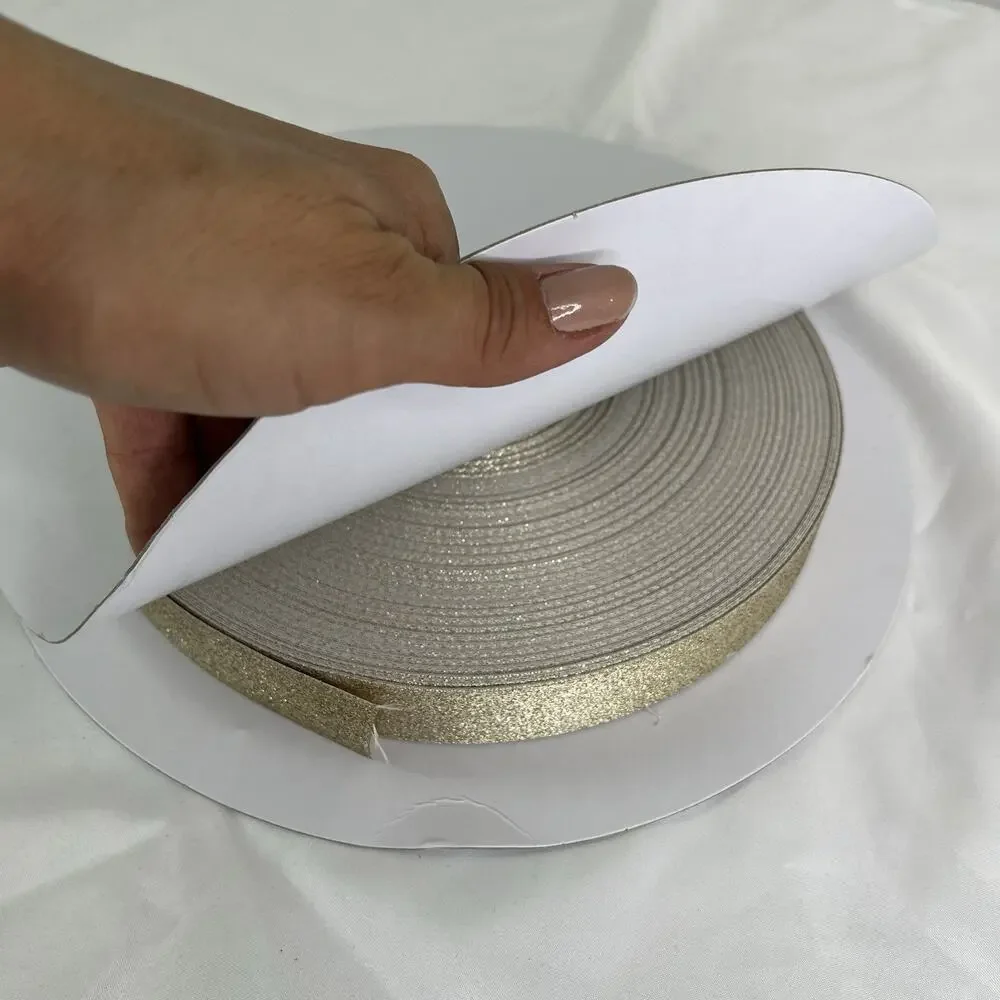 Gold Shimmer Ribbon Lace Almost Full Big Roll, Christmas, holidays, decoration